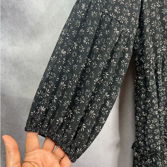 Flag & Anthem Womens V-Neck Ruffle Tears 3/4 Sleeves Floral Midi Dress Size M - Picture 8 of 14